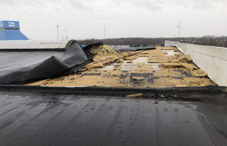 stormschade, bitumen dak
